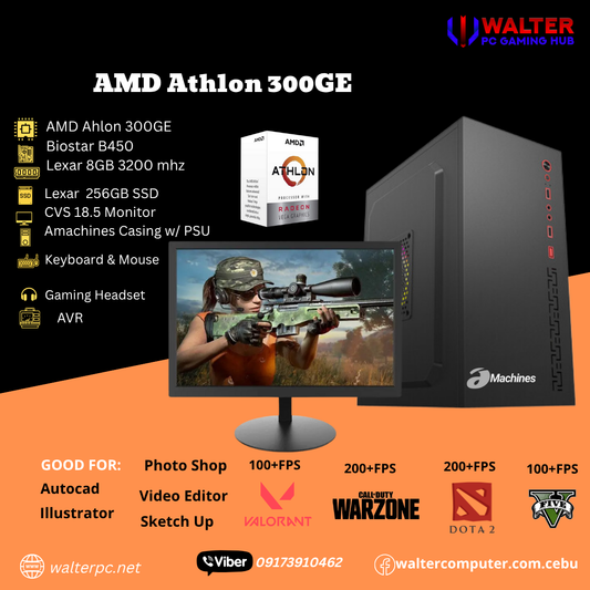 Pre-build Entry  Package AMD Athlon 300GE | 8GB | 128GB | 19.5″